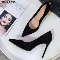 Peel the gentlemen and the spring of 2023 the new fine with black work order shoes fashion high heels commuter pointed temperament