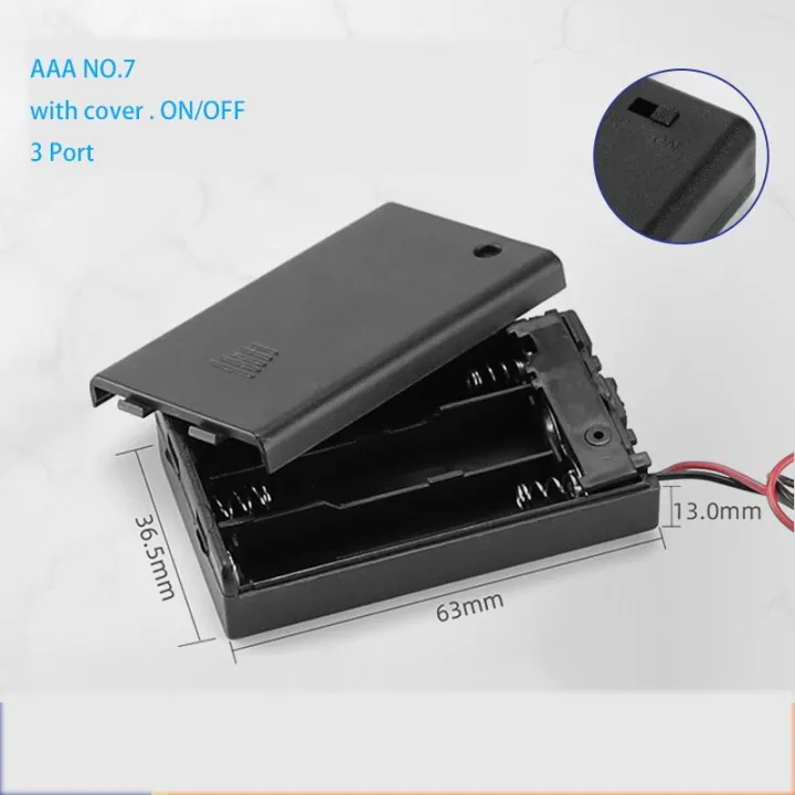 new-black-plastic-no-5-aaa5-battery-storage-box-case-2-3-4-6-8-slot-way-diy-batteries-clip-holder-container-with-wire-lead