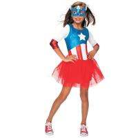 SuperHero Girls Dress Costume for Kids TuTu Dress Halloween Costume (3-9Years) Captain Girls Party Dress