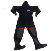 [COD] Dry wetsuit 6MM hooded one-piece drysuit with shoes dry warm full set of engineering waterproof