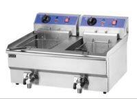 Commercial Electric Deep Fat Chip Fryer ถังคู่สแตนเลส Double Table Top Deep Fat Fryer