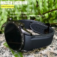 （Bar watchband）20มม. 19/21มม. 22มม. ปลายโค้งยางซิลิโคนสายนาฬิกาเหมาะสำหรับ HUAWEI2 SamsungWatch 3 4สาย Seamaster