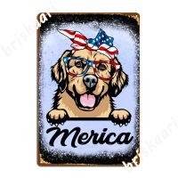 Retriever Flag - Vintage Golden Wear Glass American Metal Sign - Wall Decor For Club, Bar, Cinema, Living Room - Personal