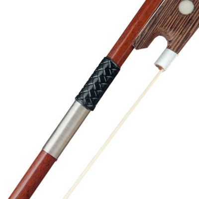 ：《》{“】= LOMMI Professional 4/4 Full Size Brazilwood Ebony Frog Round Stick White Horsehair Violin Bow Beginner Level Practice Violin Bow