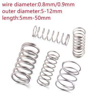 10-20Pcs Wire diameter 0.8mm 0.9mm  Stainless Steel Compression Spring Mini Springs outer dia 5mm -15mm Spine Supporters