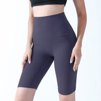 Alo Yoga Spring And Summer New Non-T Line Pure Color Yoga Shorts Five-point Yoga Pants Tight Elastic Sports Fitness -40