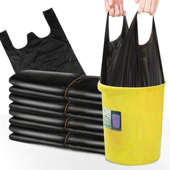 50pcs Disposable Large Garbage Bag Kitchen Trash Bin Plastic Thick Black Plastic Bag Plastic