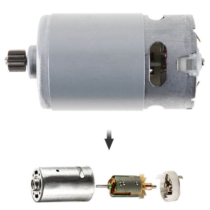 rs550จอ-dc-16-8v-19500-rpm-ด้วยความเร็วเดียว9ฟันและกล่องเกียร์แรงบิดสูงสำหรับสว่านไฟฟ้า-ไขควง