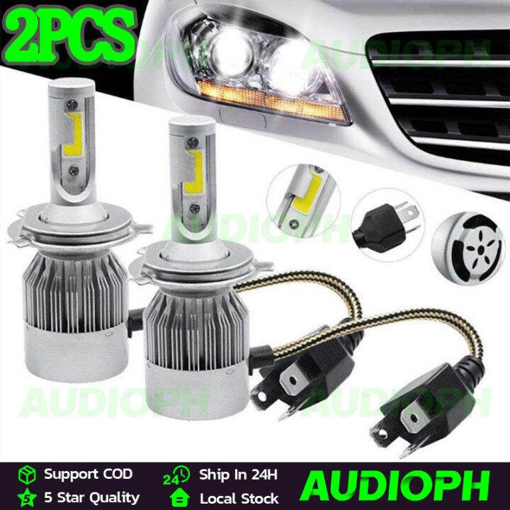 (ORIGINAL) C6 2PCS Headlight LED H4 6500K Cree Hi/low Kits(WHITE) LED