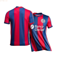 Almagro (สต็อกเพียงพอ) San Lorenzo de Home/Football Shirt Long 2023-2023 Home/T shirt Customizable Names And Numbersคุณภาพสูง size:S-5XL