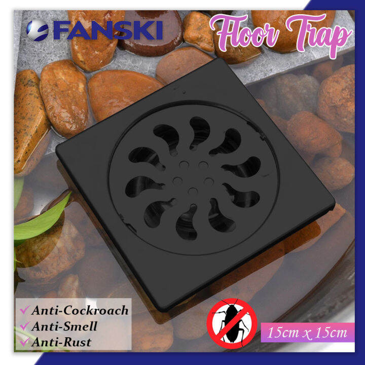 15x15cm Stainless Steel Bathroom Floor Trap Floor Grating Anti Smell Cover Floor Drain Strainer