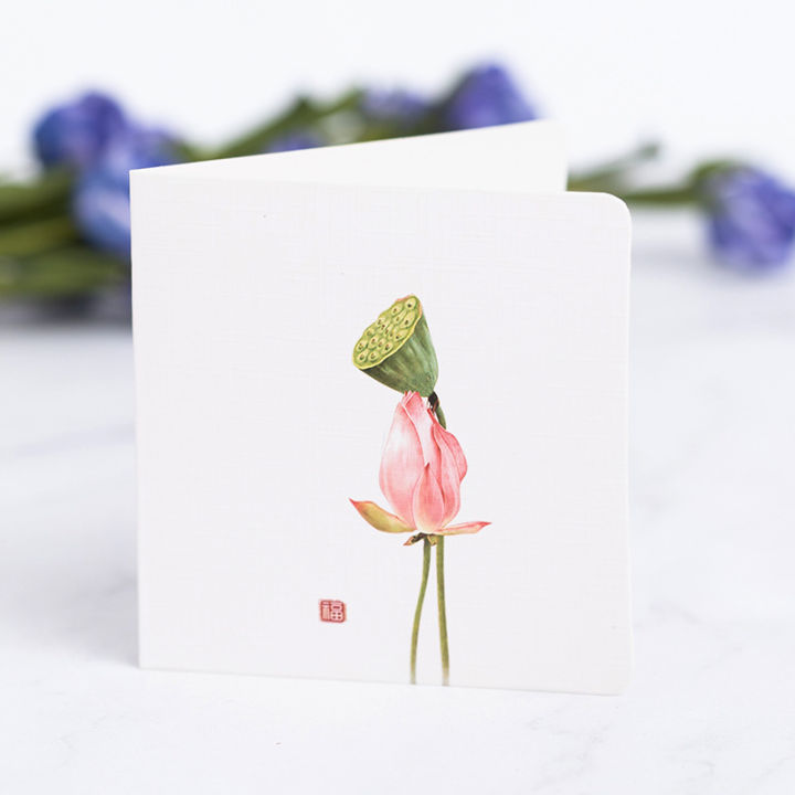 ดอกไม้และนกลมจีน5ชิ้นการ์ดอวยพรของขวัญวันเกิดเทศกาลขอบคุณบัตรอวยพร