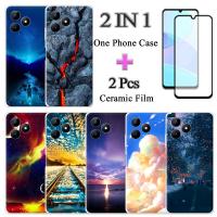 2 IN 1สำหรับ Realme C51เคสโทรศัพท์การ์ตูน TPU ป้องกันหน้าจอฟิล์มเซรามิกโค้ง