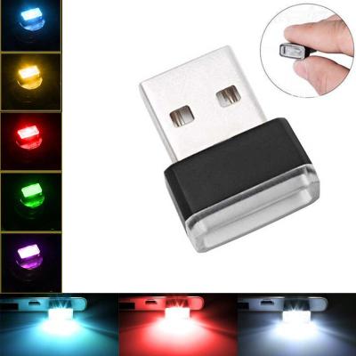 Mini USB LED Car Light Ambient Night Light Decorative Neon Lamp Auto Interior Atmosphere Emergency PC Mobile Power Charging Night Lights