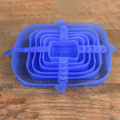 ☃ 6pcs Silicone Stretch Lids Reusable Food Cover Kitchen Universal Silicone Bowl Pot Lid Microwave Cover Adaptable Silicone Caps