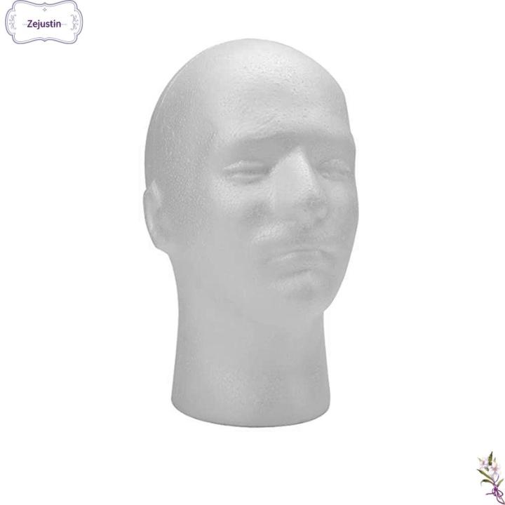 Display Male Foam Mannequin Head Model Hat Wig Display Stand Rack white 