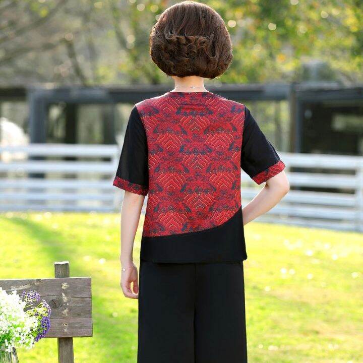 mar-mother-summer-wear-suits-the-new-2022-brim-50-middle-aged-female-wealthy-woman-two-piece-short-sleeve-t-shirt-coat