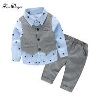 2016 baby Boys Wedding Clothes Kids Formal Suit Boy Shirt+Vest+Pants Outfits baby clothing set Children Clothing Set