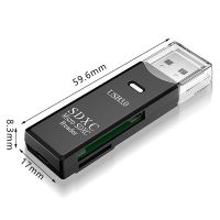 2ใน1การ์ดรีดเดอร์ USB 3.0ไมโครการ์ดเอสดีทีเอฟตัวอ่านหน่วยความจำความเร็วสูงหลายการ์ดตัวแปลงไรท์เตอร์แฟลชไดร์ฟแล็ปท็อป