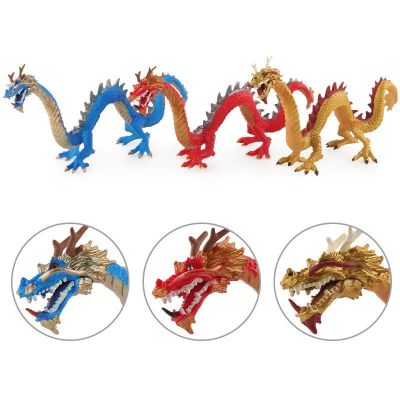 Simulation animal model of Chinese zodiac gold dragons tsing lung basaltic dragon hand office furnishing articles rosefinch Oriental god beast