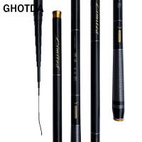 ETXGHOTDA Ultralight SuperHard Stream Hand Pole Carbon Fiber Casting Telescopic Fishing Rods Fish Tackle 3.6/4.5/5.4/6.3/7.2 Meters