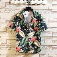 ❐♛  Summer beach flower shirt male han edition tide loose broken beautiful short-sleeved shirt jacket fatty big yards Thailand tourism