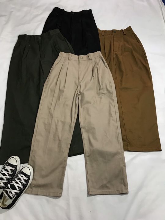 กางเกงขายาว-กางเกงลุง-กางเกงทรงวินเทจผู้ชายหญิง-เลือกสีได้-สุดฮิต