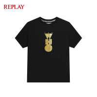 REPLAY เสื้อคอคลมแขนสั้นเสื้อยืดผู้ที่คอลเลกชันแฟชั่นใหม่พิมพ์อเนกประสงค์