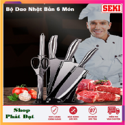 Bộ dao kéo làm bếp, BÔ DAO INOX Nhật Bản 6 MÓN CAO CẤP hơn Bộ dao 8 món