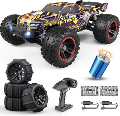 HAIBOXING Brushless RC Car 16890A 1/16 Scale 4X4 Fast Remote Control Truck 52 KM/H Top Speed, Hobby RC Cars for Adults and Boys All Terrain Off-Road Truck with Spare Paddle Tires for Sand Land