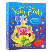 Yousborne look inside series of human body English original see inside your body childrens English popular science books big cardboard flip Books English original books Usborne