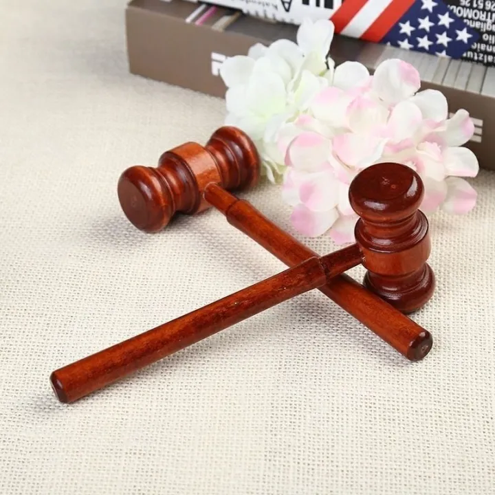 Wooden Hammer Gavel Solid Wood Small Sounding Block Auction Hammer