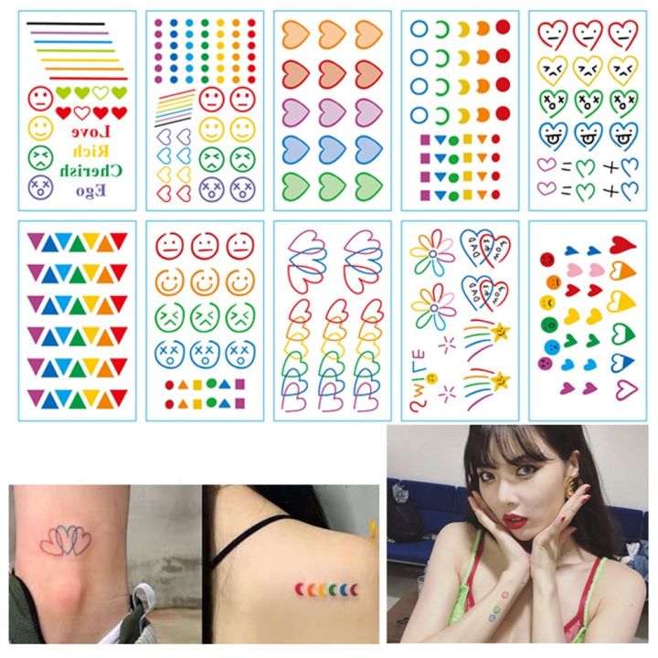 30 Tấm Hình Xăm Dán Mini Emoji Cảm Xúc - Flash Tattoo Phong Cách ...