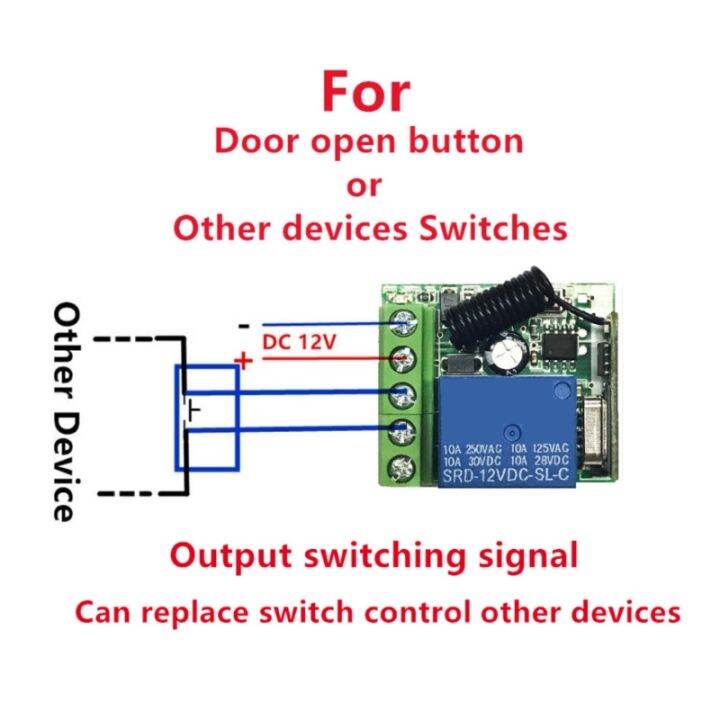 dc-12v-1ch-ช่องรีโมทคอนโทรลไร้สายสวิทช์-dc12v-รีเลย์โมดูลรับสัญญาณเครื่องส่งสัญญาณ433-mhz