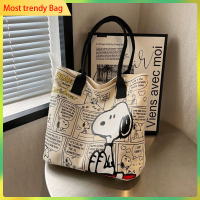 TOP☆Japanese Fashion Peanuts Snoopy Handle Bags For Women 2023 High Capacity Trendy Snoopy Shoulder Tote Bag Leisure Cartoon Hot Sale Handle Bags