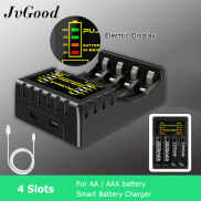 JvGood Electric Battery Charger 4 Slots Intelligent LED Indicator USB