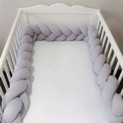 1M2M3M4M Baby Bed Bumper Knot Long Handmade Knotted id Weaving Plush Baby Crib Protector Infant Knot Pillow Room Decor