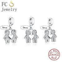 FC Jewelry Fit Original Pan Charms Bracelet 925 Sterling Silver Brother Sister Love Forever Bead For Making Berloque 2022