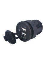 3.1A 5V ที่ชาร์จแบตในรถ USB คู่พร้อมกระเป๋าสายไฟช่องเสียบอะแดปเตอร์แปลงไฟกันน้ำแผงสำหรับยานพาหนะเรือรถบรรทุกมอเตอร์ไซค์