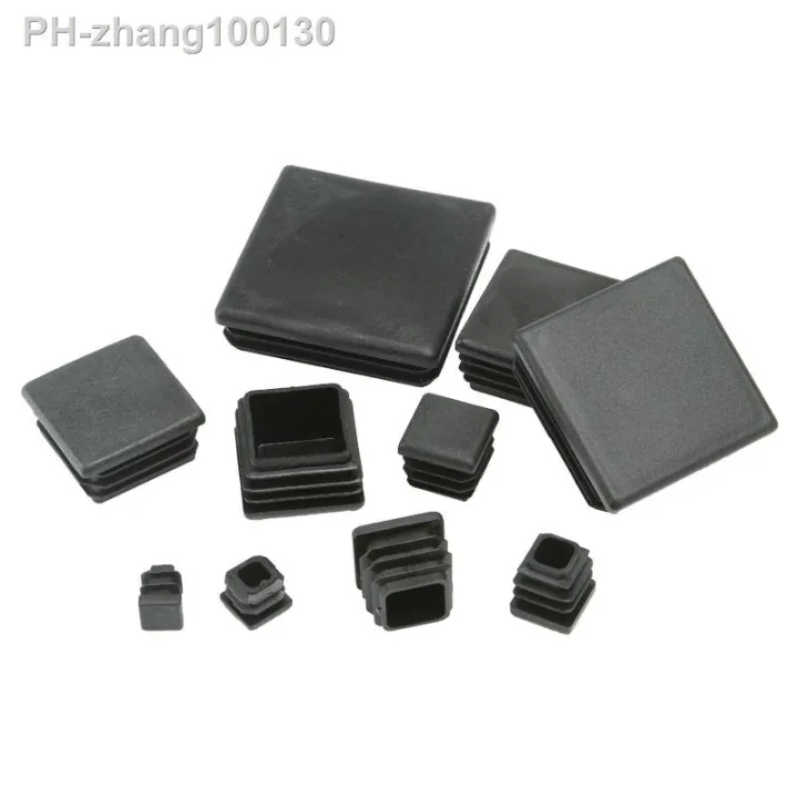 10pcs-black-square-pipe-tube-cap-plastic-tubing-end-cap-glide-insert-blanking-end-plug-10-15-20-25-30-38-40-50-60-80-100mm