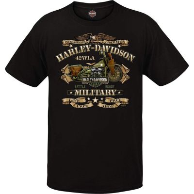 ✿Harley-Davidson military unisex Tee round neck T-shirt overseas travel chariot 100% cotton Loose