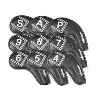 ☊ Golf Club Covers 9pcs Golf Iron Head Covers Set Golf Travel Covers Anti-scratch Waterproof Golf Headcovers อุปกรณ์เสริมสำหรับผู้ชาย