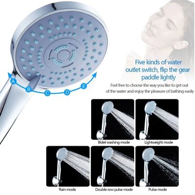 Bathroom Shower Adjustable Jetting Shower Head Handheld Water Saving Shower Bath Head Adjustable 5 Modes SPA Bathroom Accessorie Showerheads