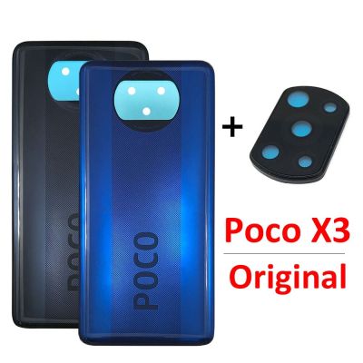 100% Original Back Glass Rear Cover For Xiaomi Mi Poco X3 NFC Battery Door Housing Battery Back Cover Replacement Parts