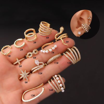 【YP】 1PC Earrings Fake Piercing Ear Clip Cuffs 2023 Trending PIERC Jewelry Goth