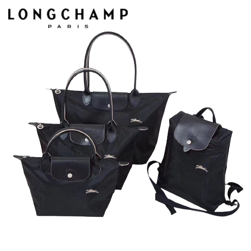 Black Original longchamp 70th anniversary limited edition women's bags  Shopping Bag Tote bag One shoulder bag backpack Long Champ bag 