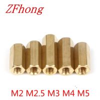 2-50pcs M2 M2.5 m3 m4 m5 m6*L hex brass standoff female to female thread brass spacer length 3mm to 50mm Screw Nut Drivers