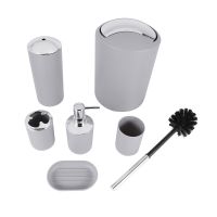 Bathroom Accessories Set-6 Piece Plastic Gift Set Toothbrush Holder,Toothbrush Cup,Soap Dispenser,Soap Dish Wait