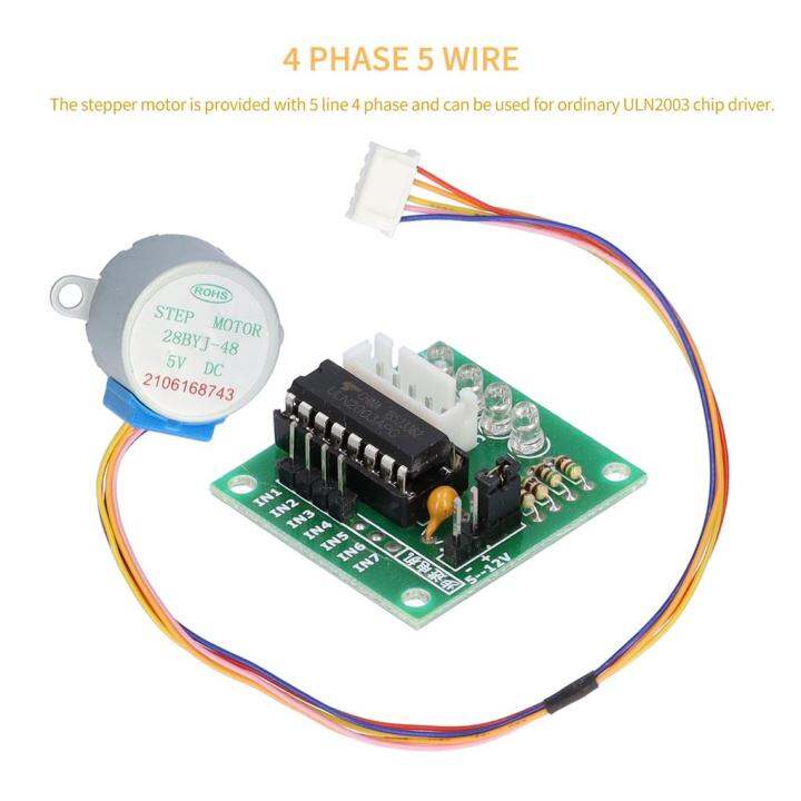 สเต็ปเปอร์มอเตอร์ลดแรง28byj48-5v-4เฟส5สายสเต็ปเปอร์มอเตอร์ส่วนประกอบลดความเร็ว5ชิ้นสำหรับชิปไดรเวอร์-uln2003ธรรมดาสำหรับงานอุตสาหกรรม