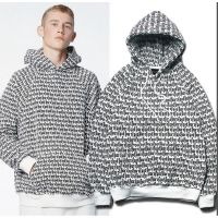 Fear of god new small English whole piece printing Bieber FOG plus velvet long-sleeved hooded sweater